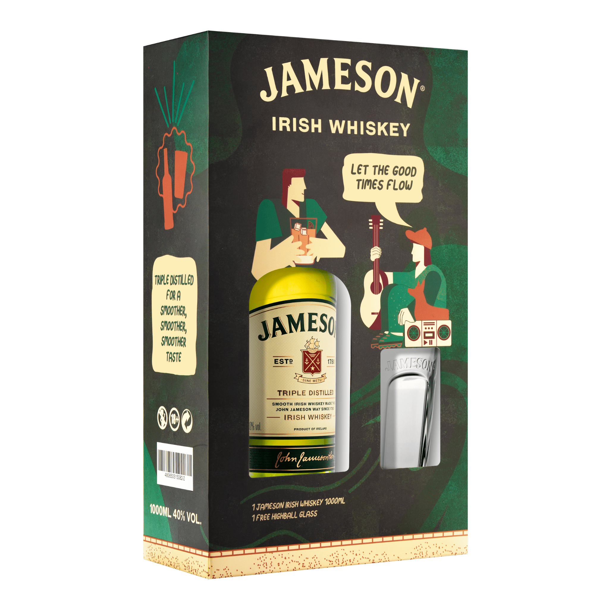 Jameson Irish Whiskey 1L Highball Glass Pack at ₱1449.00 | Boozy.ph