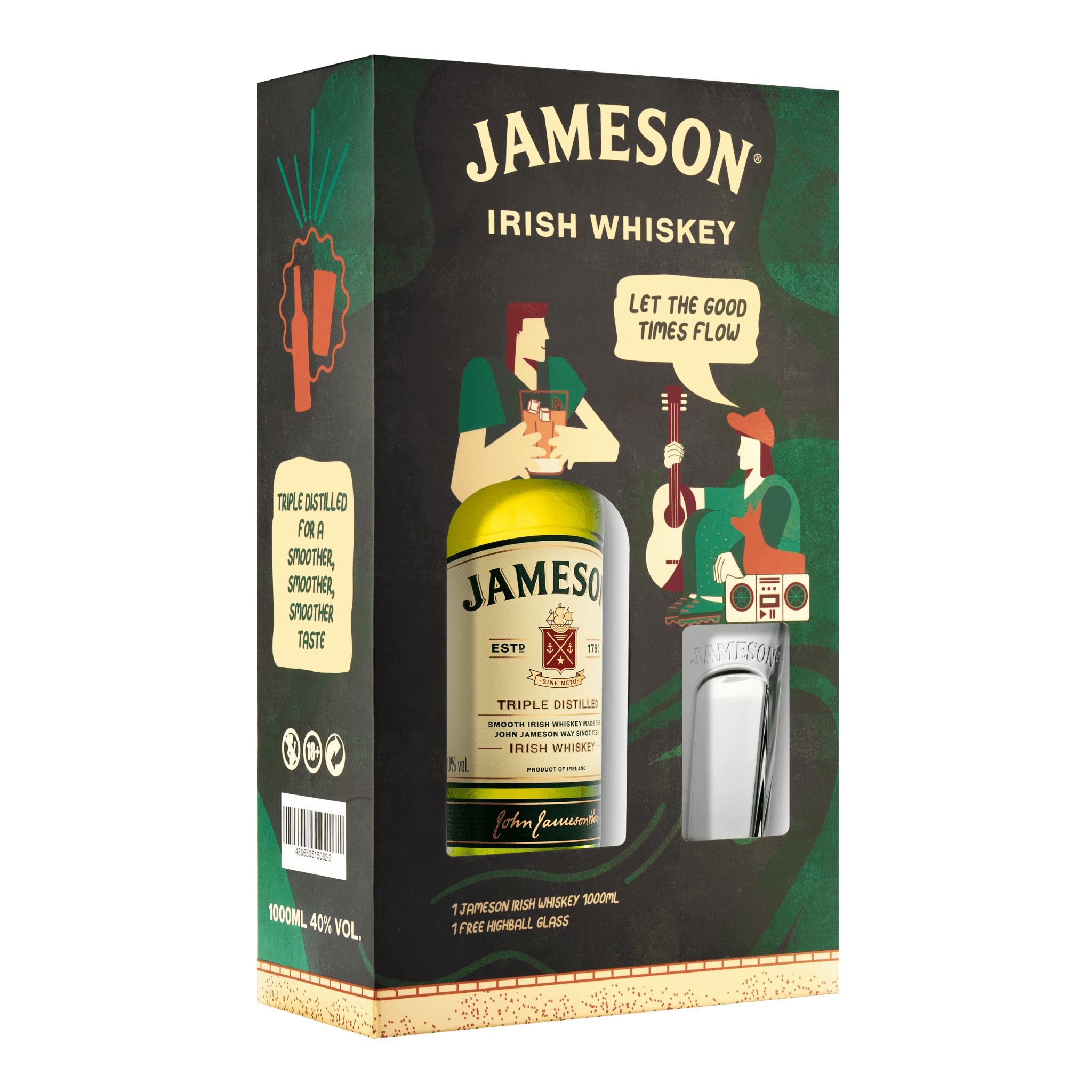 Jameson Irish Whiskey 1L Highball Glass Pack at ₱1449.00 | Boozy.ph